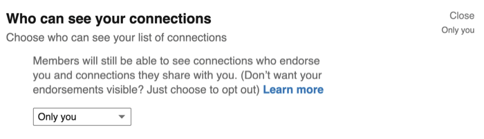 Кой може да види опциите ви за връзки в настройките за поверителност на LinkedIn