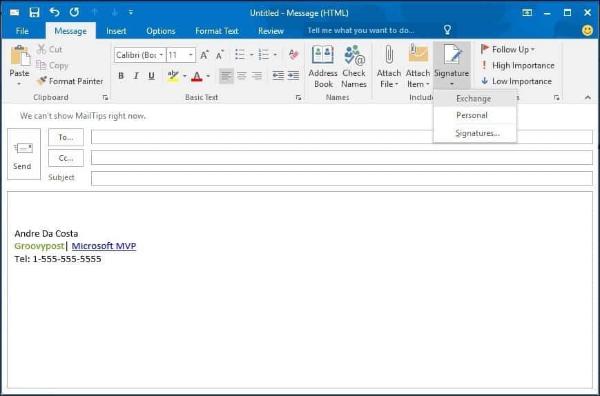 add email signature in outlook 2010