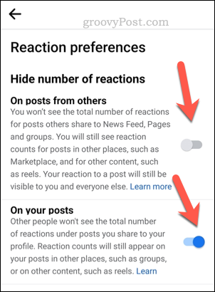 Задайте настройки за реакция на Facebook на мобилно устройство