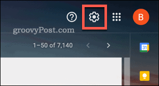 Иконата за бързи настройки в Gmail