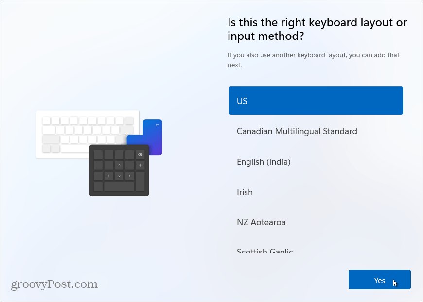 Оформление на клавиатурата инсталирайте Windows 11