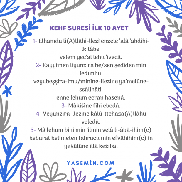 Четене на първите 5 стиха на Сурат ал Кахф на турски език