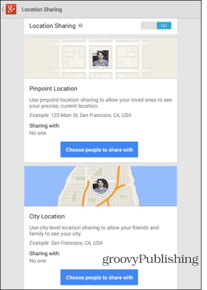Настройки за местоположение за актуализиране на приложението за Android Android