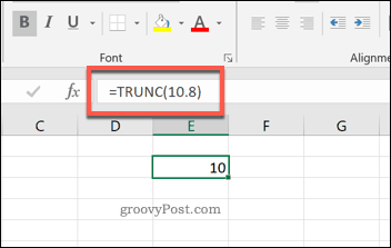 Функцията TRUNC в Excel