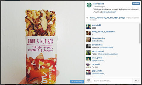 изображение на starbucks в instagram с #glutenfree