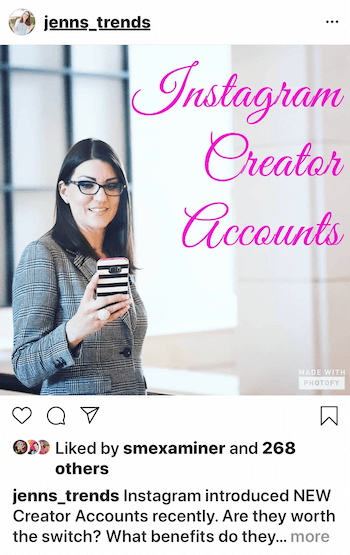Бизнес публикация в Instagram с наслагване на текст