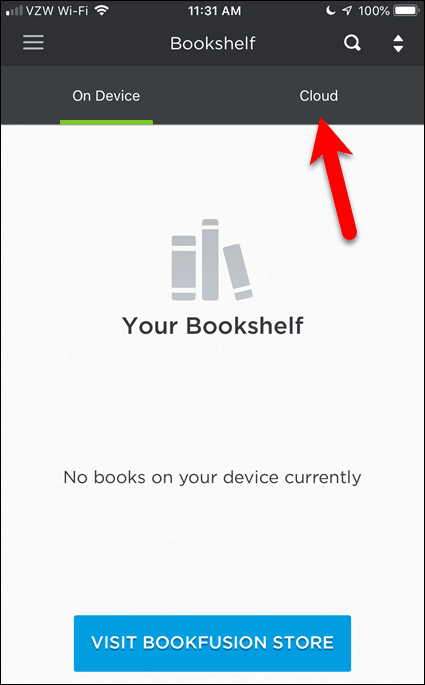 Няма книги в BookFusion на iOS устройство