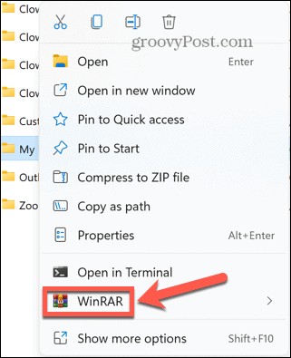 Windows 11 контекстно меню winrar