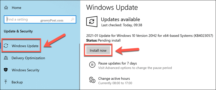 Инсталиране на нови актуализации на Windows