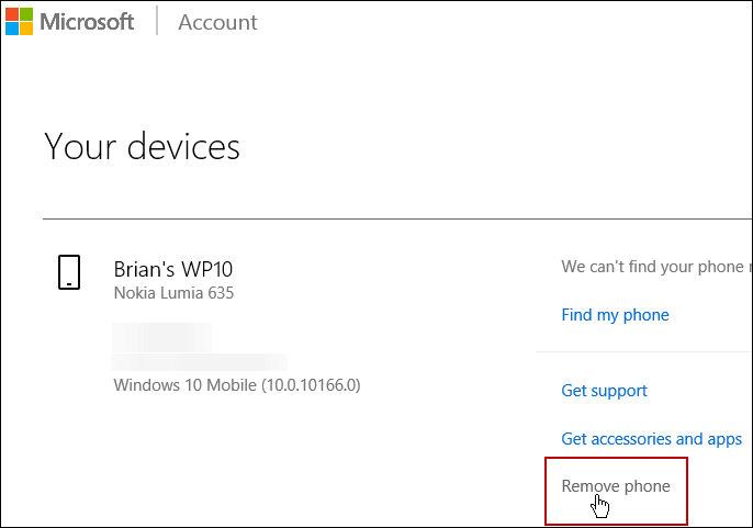 Премахнете устройството Microsoft акаунт