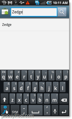 търсене на пазара на android за zedge
