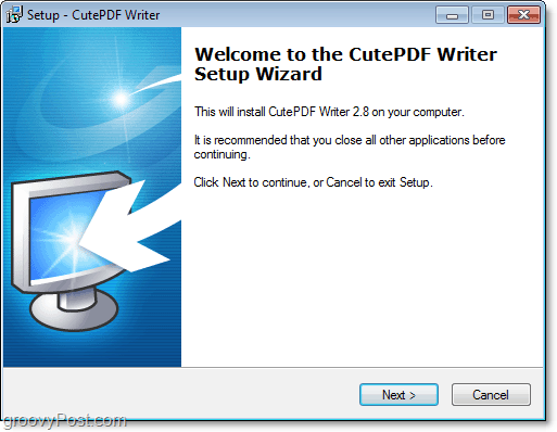 как да инсталирате cutePDF в Windows 7