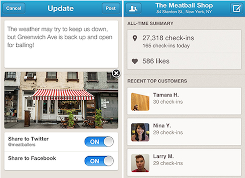 бизнес приложение на foursquare