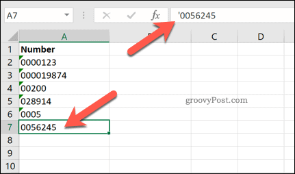 Добавяне на водещ апостроф в Excel