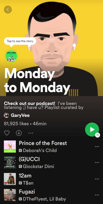 Плейлист Spotify от понеделник до понеделник от GaryVee