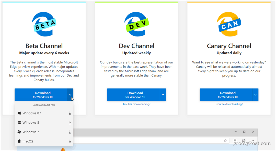 Как да инсталирате новата бета версия на Chromium Edge на Microsoft