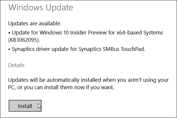 Windows 10 Build 10074 Актуализация KB3062095 Налична