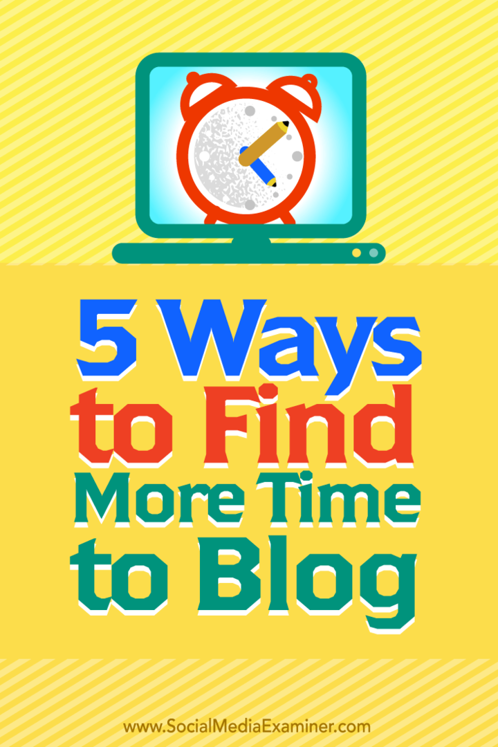 Съвети за пет начина да намерите повече време за блогове.