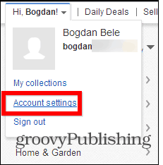 eBay променете настройките на акаунта за парола