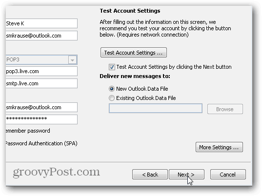Настройки на IMAP на Outlook 2010 SMTP POP3 - 08
