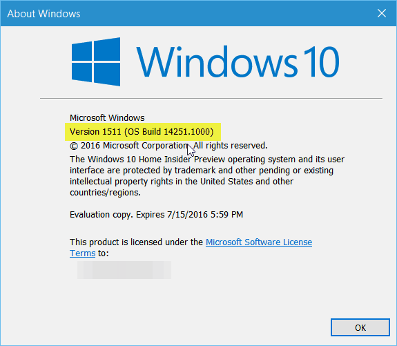 Windows 10 Redstone Preview Build 14251 Достъпно за вътрешни лица