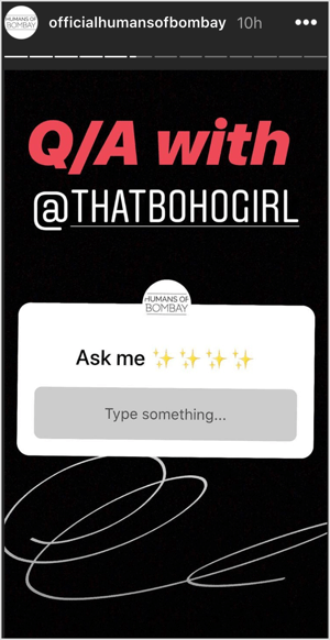 Стикер с въпроси за Instagram Stories с въпроси за AMA.