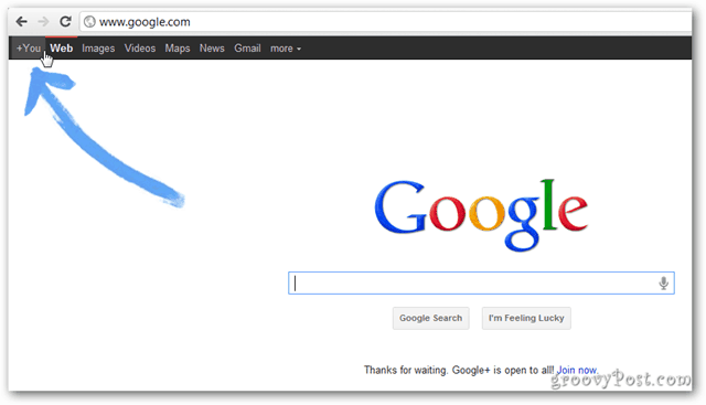 Начална страница на Google Google+ обществена