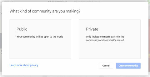 определяне на това кой може да се присъедини към вашата общност в Google Plus