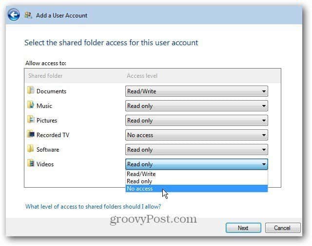 Добавяне или премахване на потребителски акаунт към Windows Home Server 2011