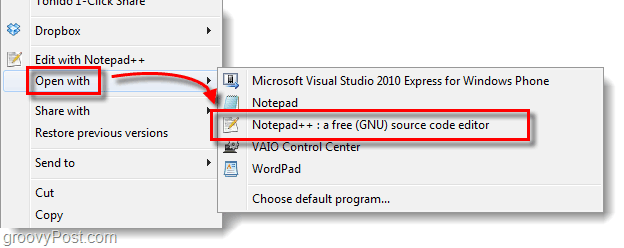 персонализирайте отворен със списък в Windows 7