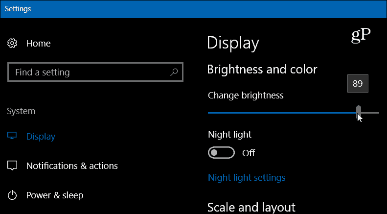 Windows 10 Настройки Яркост на дисплея