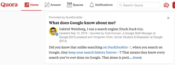 Използвайте Популяризирани отговори за по-голяма видимост на Quora.