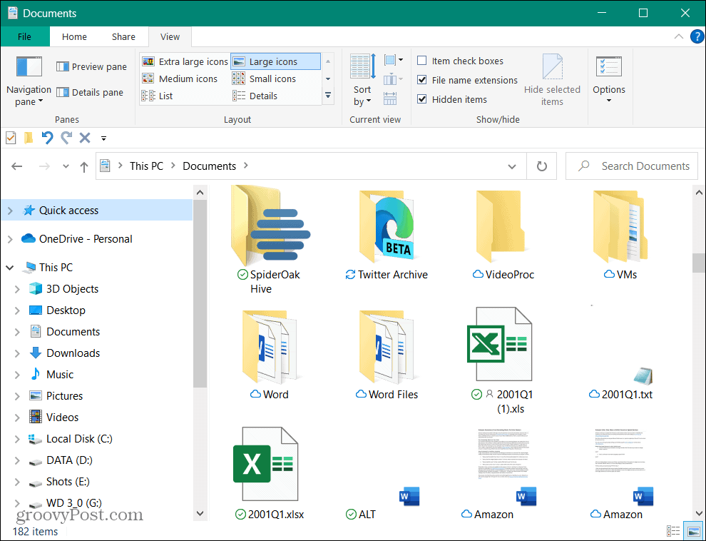 Коригиране на миниатюри на файлове и папки 