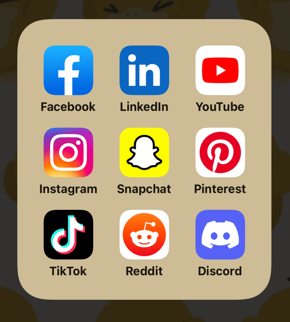 изображение на икони за големи социални медийни платформи