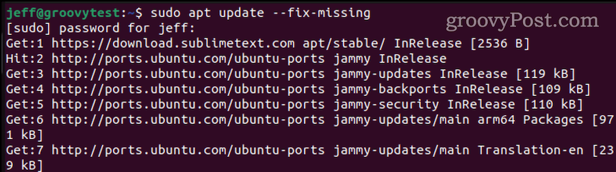 коригиране на липсващи пакети в ubuntu