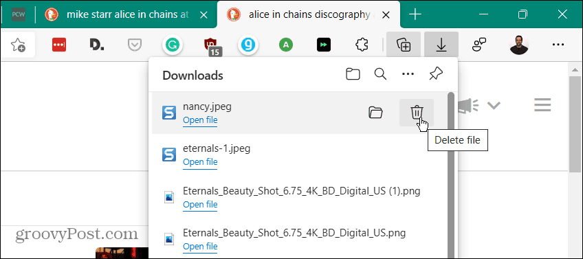 Изтриване на файл изтегля microsoft edge