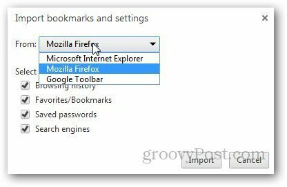 Прехвърляне на отметки Firefox 8