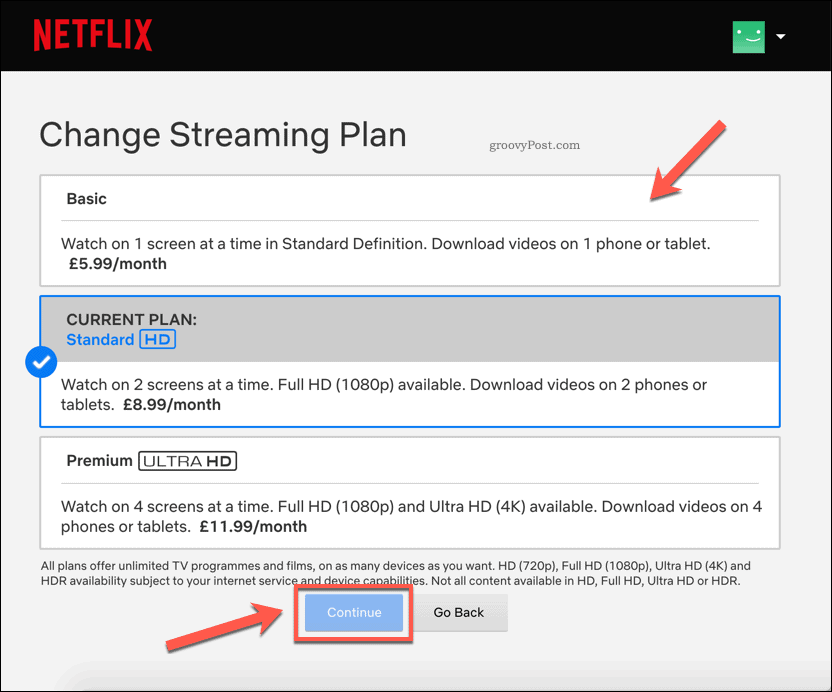 Промяна на абонаментните планове за Netflix