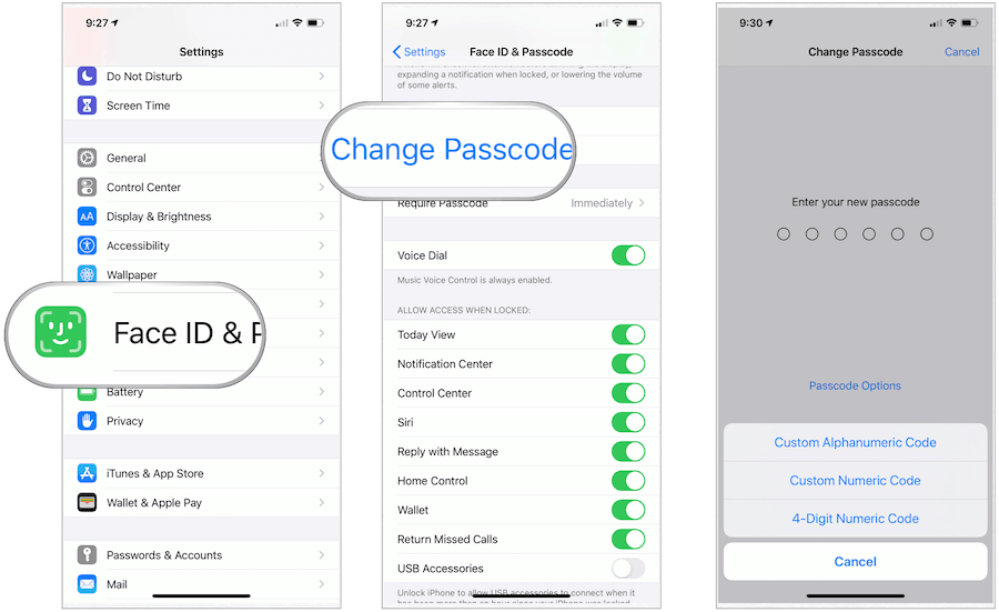 iPhone Промяна на паролата