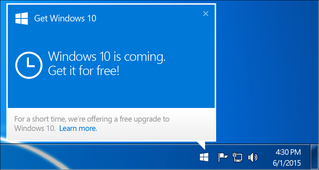 Microsoft за премахване на известието за надстройки на Windows 10