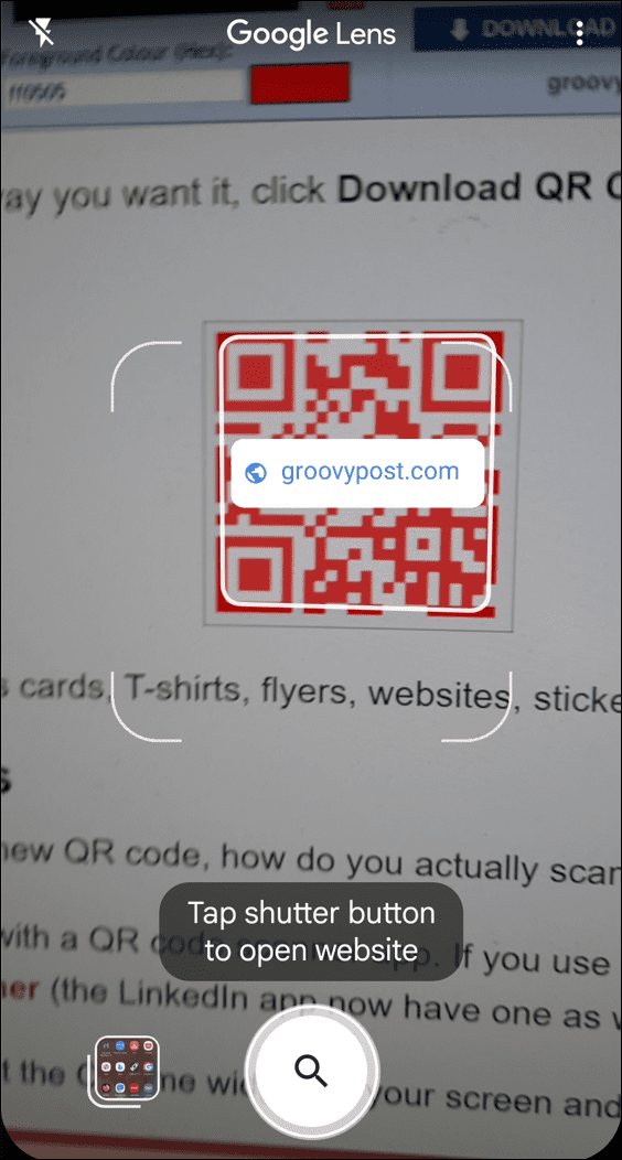 Сканирайте qr код с Google Lens Samsung