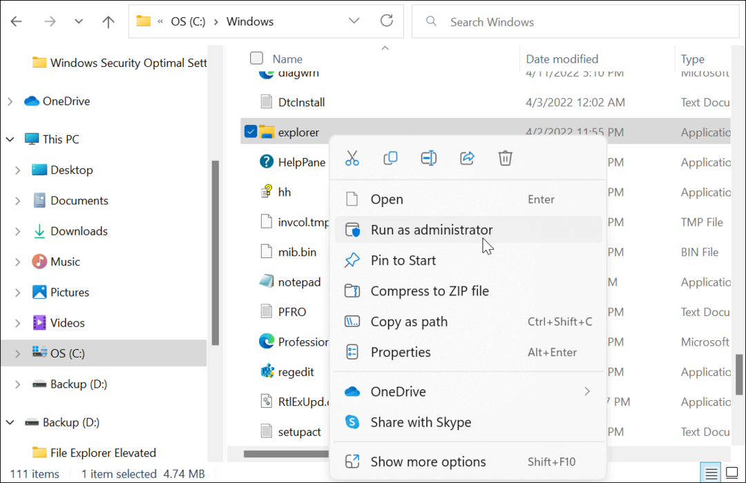 Как да стартирате Windows 11 File Explorer като администратор
