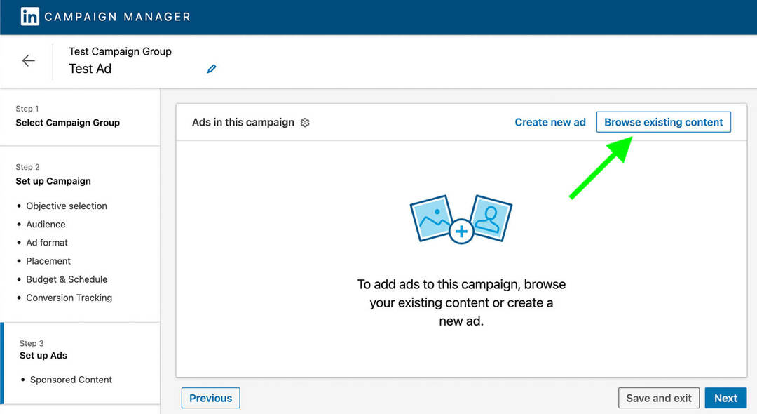 рекламни-кампании-как-да-използване-социално доказателство-в-linkedin-реклами-разглеждане-съществуващо-съдържание-мениджър-на-кампания-пример-12