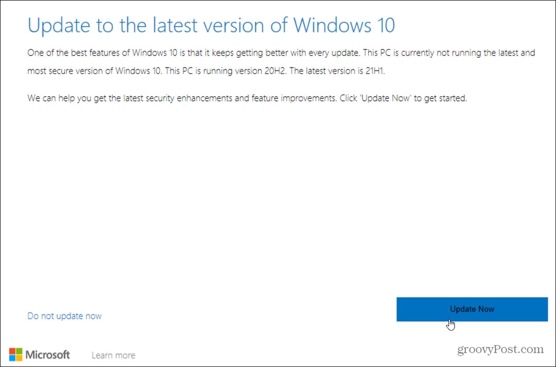 актуализация до последната версия на Windows 10