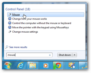 Настройки на мишката на Windows 7