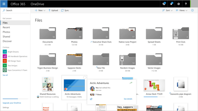 Microsoft Актуализиране на OneDrive с подобрени интерфейси и опции за споделяне