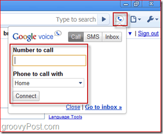 Екранна снимка на Google Voice