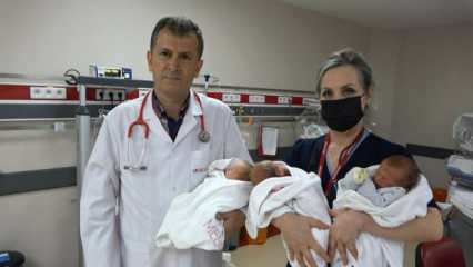 40-годишната жена, родила тризнаци, изненада лекарите: „На тази възраст не се среща често“