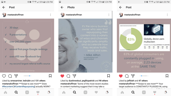 Пренастройте изображенията от оригиналната публикация в блога си, за да ги използвате в албумите на Instagram.