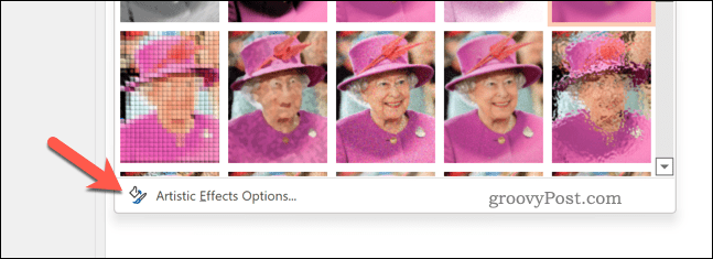 Редактиране на опциите за художествени ефекти на изображението в PowerPoint